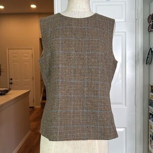 Plaid sleeveless vintage blouse Gallant